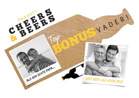 Vaderdagkaart top bonusvader met biertjes en foto's