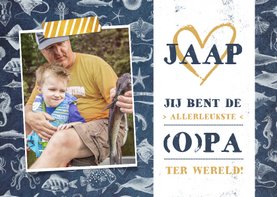 Vaderdagkaart voor vader of opa met vissen thema