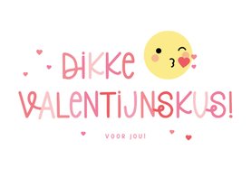 Valentijnskaart dikke valentijnskus emoji en hartjes