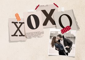 Valentijnskaart krantenknipsels XOXOXO