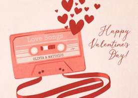 Valentijnskaart liefdesliedjes cassettebandje