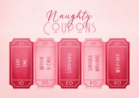 Valentijnskaart naughty coupons uitknipbaar