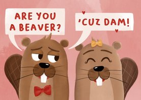 Valentijnskaartje are you a beaver 'cuz dam