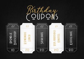 Verjaardagskaart Birthday coupons uitknipbaar