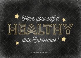 Vintage kerstkaart Have yourself a healthy little Christmas