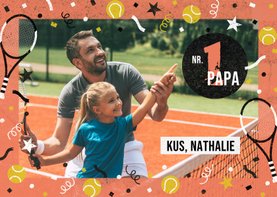 Vrolijke vaderdagkaart met tennis thema