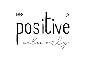 Wenskaart 'Positive vibes only' met pijl