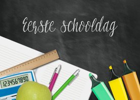 Wenskaart voor het eerst naar school