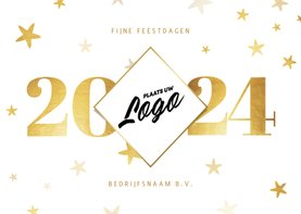 Zakelijke nieuwjaarskaart 2024 met logo ruit en sterren