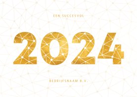 Zakelijke nieuwjaarskaart gouden 2024 verbinding thema