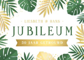 Zomerse uitnodiging voor een jubileum feest botanische sfeer