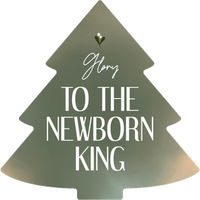 Christelijke kerstkaart kerstboom vorm Glory to the king