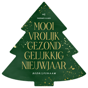 Groene kerstboom kerstkaart zakelijk teksten nieuwjaar