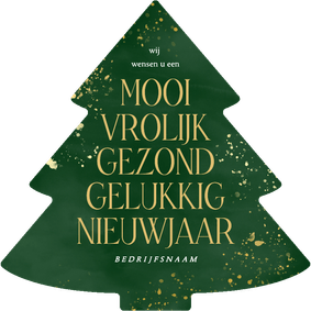 Groene kerstboom kerstkaart zakelijk teksten nieuwjaar