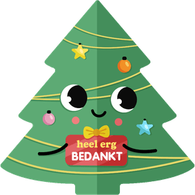 Hippe zakelijke bedankt kerstkaart met kerstboompje