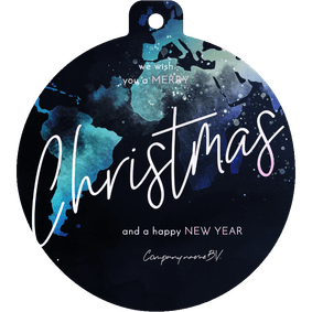 Kerstbal kaart internationaal wereldkaart in neonkleuren 