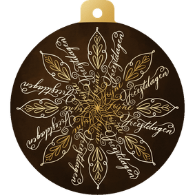 Kerstbalvorm kaart Fijne Feestdagen sneeuwvlok typografie