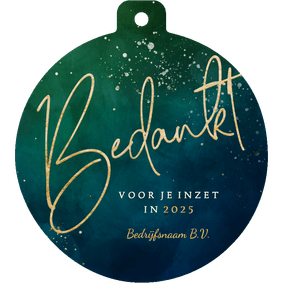 Kerstbalvorm kerstkaart stijlvol bedankt zakelijk
