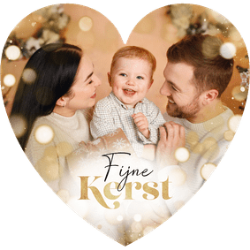 Kerstkaart hartvorm foto lichteffecten bokeh sprankelend