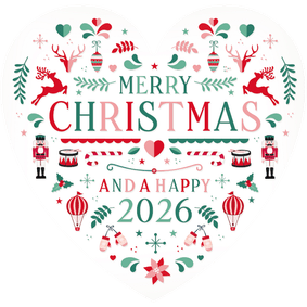 Kerstkaart hartvorm met Scandinavische kerst illustraties