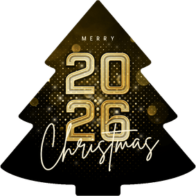 Moderne kerstboom kaart zakelijk 2026 futuristisch