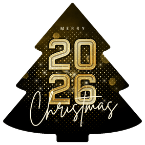 Moderne kerstboom kaart zakelijk 2026 futuristisch