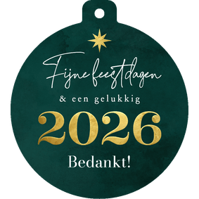  Moderne kerstkaart kerstbal bijzonder verf groen goud