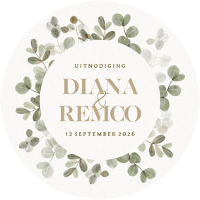 Moderne trouwkaart waterverf eucalyptus takjes