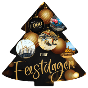 Moderne zakelijke kerstboom kaart kerstballen fotocollage