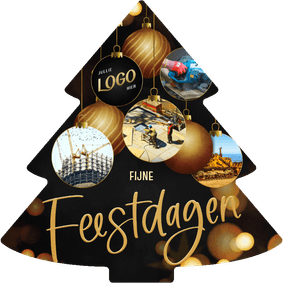 Moderne zakelijke kerstboom kaart kerstballen fotocollage