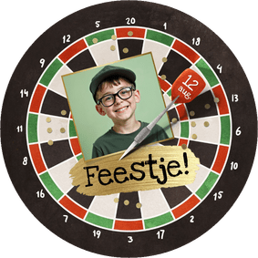 Ronde dart kaart kinderfeestje foto confetti
