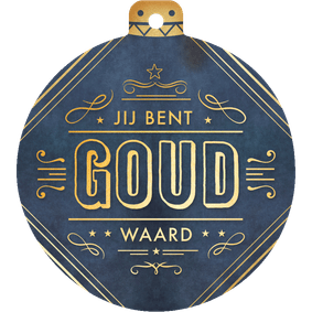 Stijlvolle bedankt kerstkaart in kerstbalvorm