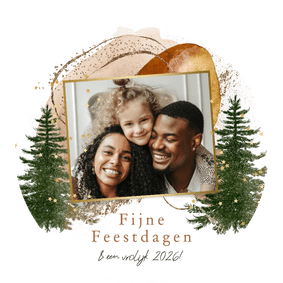 Trendy kerstkaart boho watercolor foto sterren goud