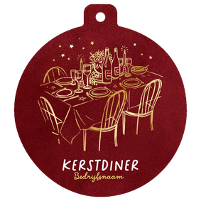 Uitnodiging kerstdiner zakelijk doodle goud stijlvol