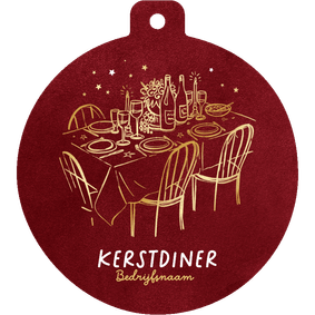 Uitnodiging kerstdiner zakelijk doodle goud stijlvol
