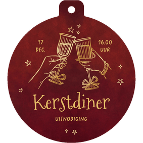 Uitnodiging kerstdiner zakelijk kerstbal champagne proost