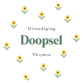 Uitnodiging rond doopsel bloemetjes lente