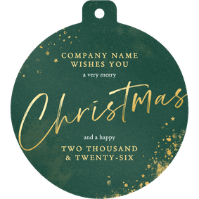 Zakelijke kerstbal kerstkaart Engels met groene waterverf