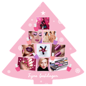 Zakelijke kerstkaart beauty kerstboom nagellak fotocollage