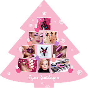 Zakelijke kerstkaart beauty kerstboom nagellak fotocollage