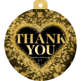 Zakelijke kerstkaart bedankt gouden glitter hart kerstbal
