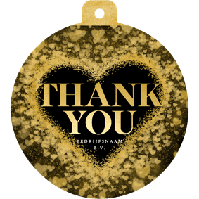 Zakelijke kerstkaart bedankt gouden glitter hart kerstbal