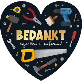 Zakelijke kerstkaart bouw bedankt gereedschap hart sterren