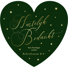 Zakelijke kerstkaart hartelijk bedankt in de vorm van hart