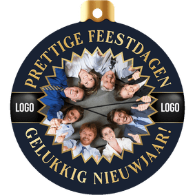 Zakelijke kerstkaart kerstbal vorm kerst nieuwjaar foto ster