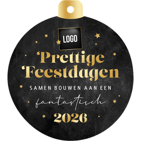 Zakelijke kerstkaart kerstbal vorm sterren fijne feestdagen