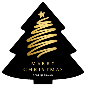 Zakelijke kerstkaart kerstboomvorm met getekende kerstboom 