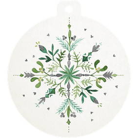 Zakelijke kerstkaart kerstster aquarel kerstbal vorm