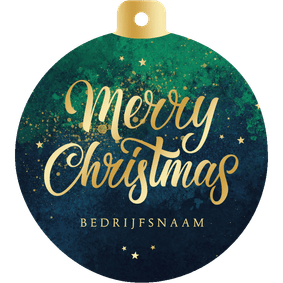 Zakelijke kerstkaart merry christmas kerstbal vorm goud