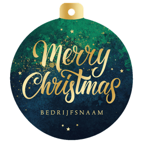 Zakelijke kerstkaart merry christmas kerstbal vorm goud